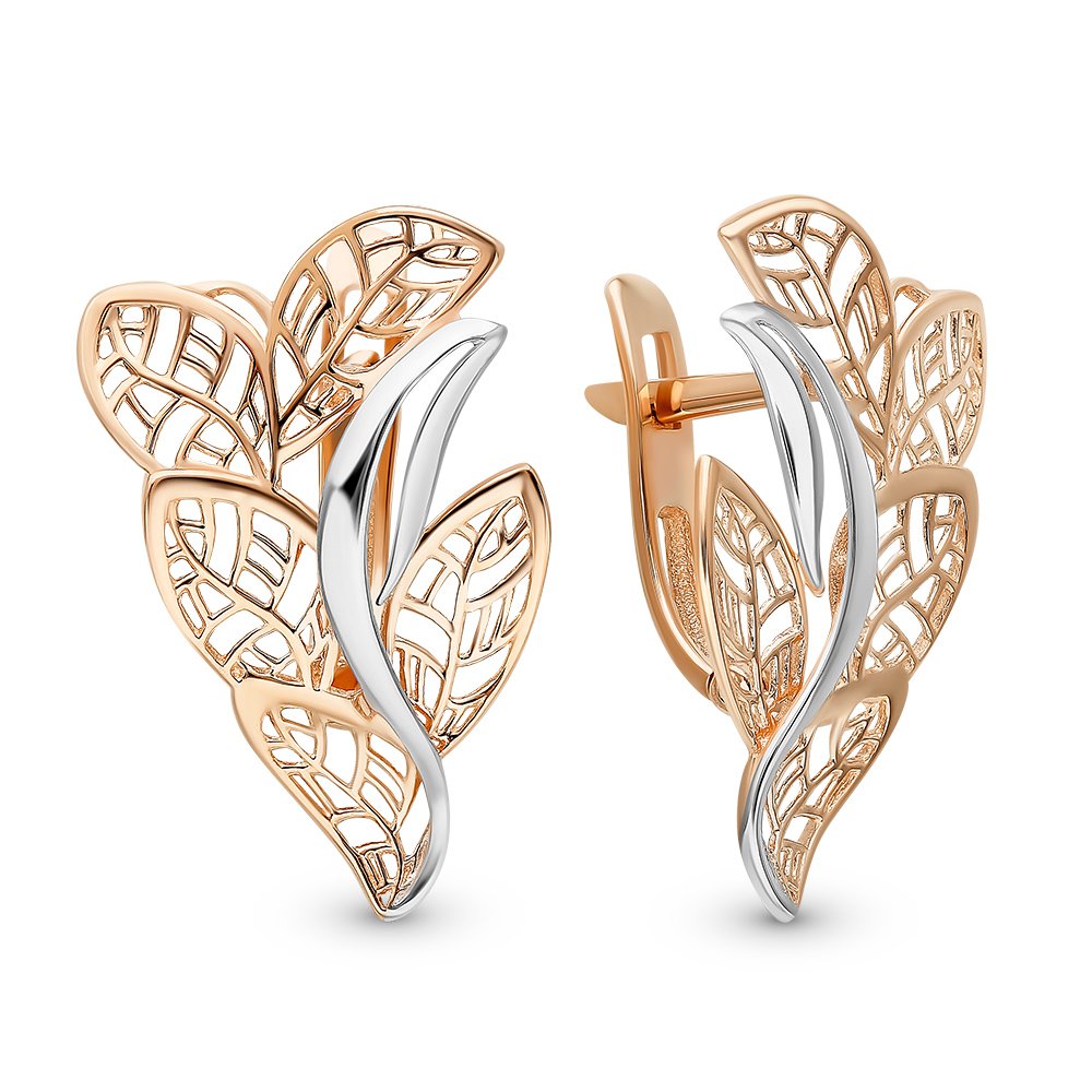 

Серьги из красного золота без вставки 585Gold 402003961, 402003961