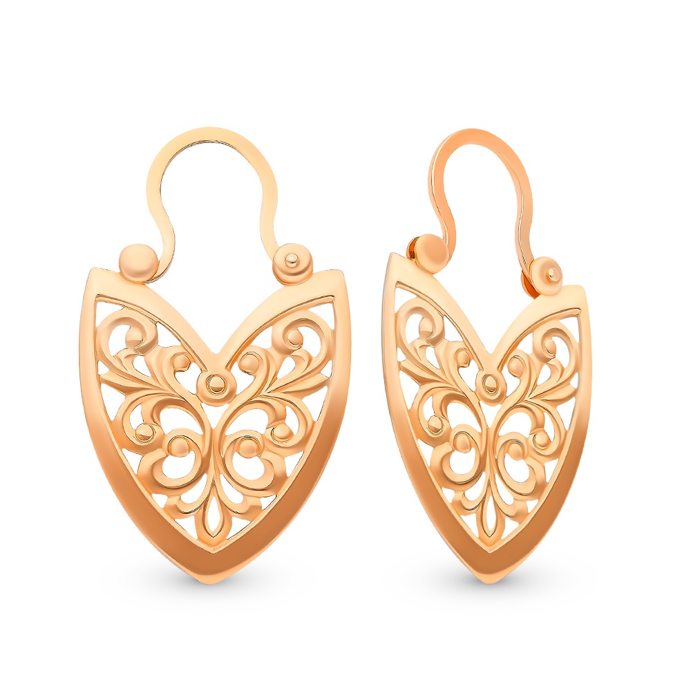 

Серьги из красного золота без вставки 585Gold 402003964, 402003964