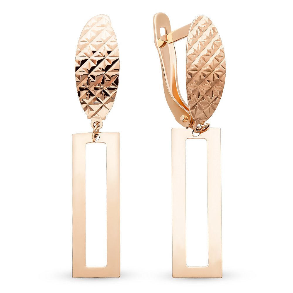 

Серьги из красного золота без вставки 585Gold 402003957, 402003957