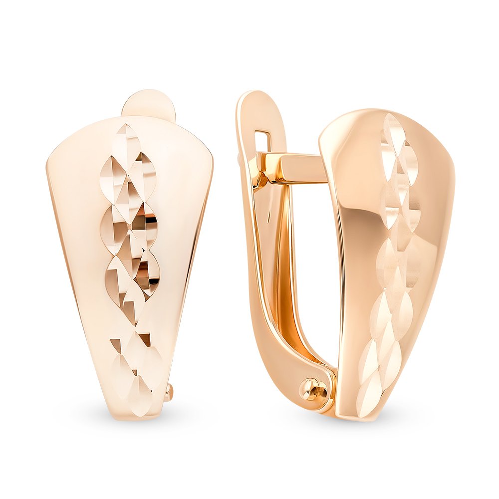 

Серьги из красного золота без вставки 585Gold 402003941, 402003941