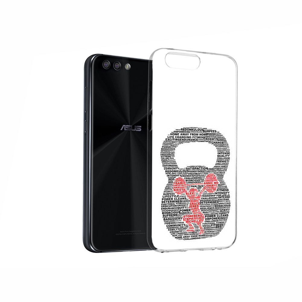 

Чехол MyPads Tocco для Asus ZenFone 4 бодибилдинг гиря из слов, Прозрачный, Tocco