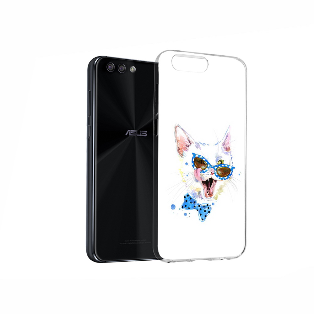 

Чехол MyPads Tocco для Asus ZenFone 4 белый кот, Прозрачный, Tocco