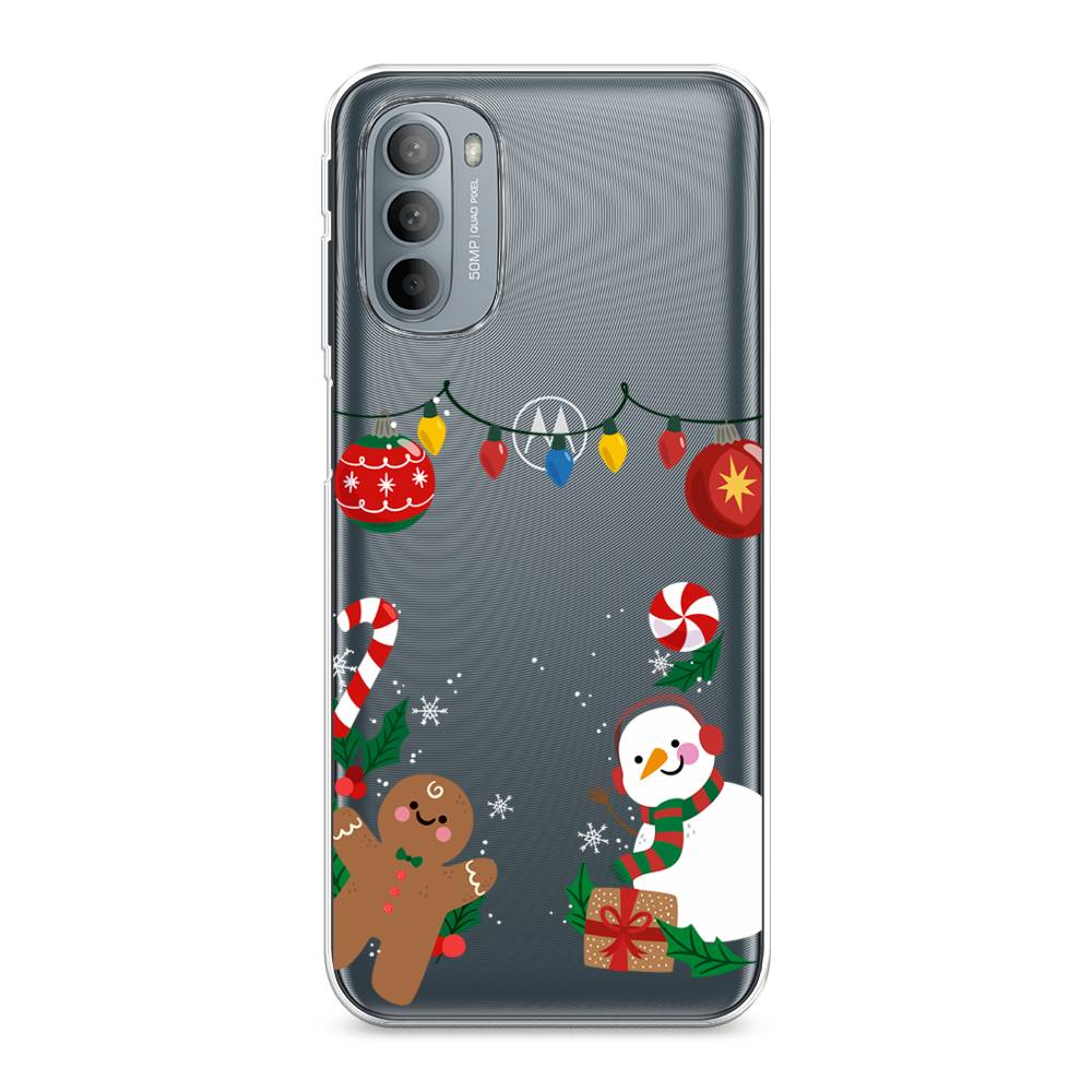 

Чехол на Motorola Moto G31 "Новогоднее настроение", Коричневый;красный;зеленый, 241850-5