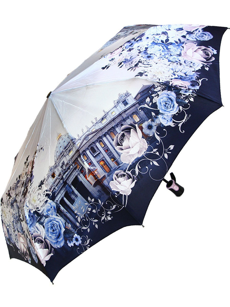 

Зонт женский Popular Umbrella 1292 небесный/темно-синий, 1292