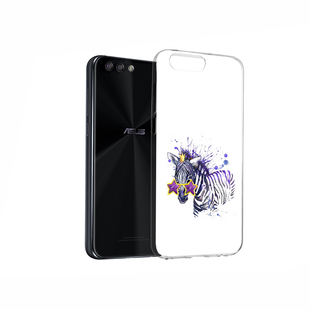 

Чехол MyPads Tocco для Asus ZenFone 4 акварельная зебра, Прозрачный, Tocco
