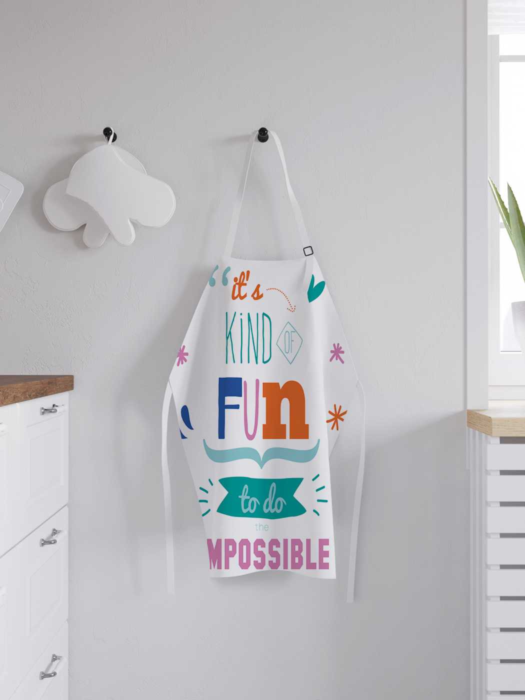 

Фартук женский для готовки JoyArty "Весело делать невозможное", универсальный размер, Голубой