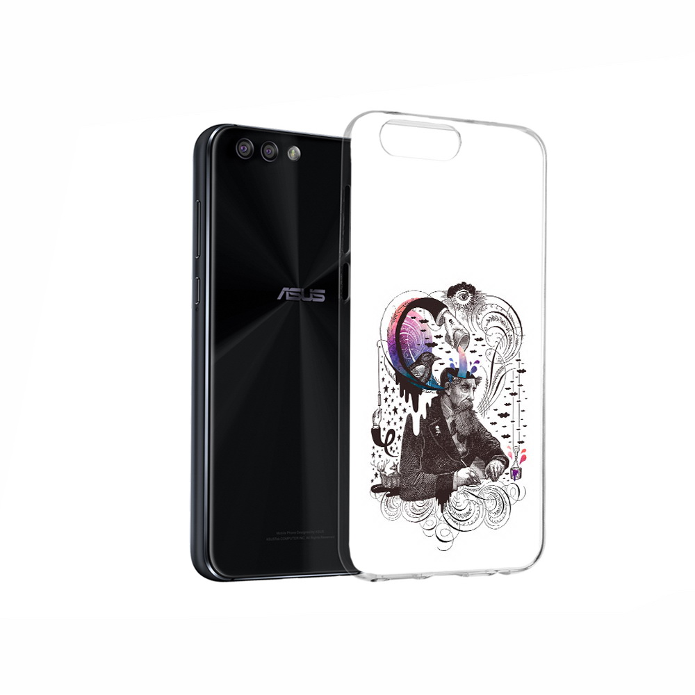 Чехол MyPads Tocco для Asus ZenFone 4 абстракция думающий мужчина