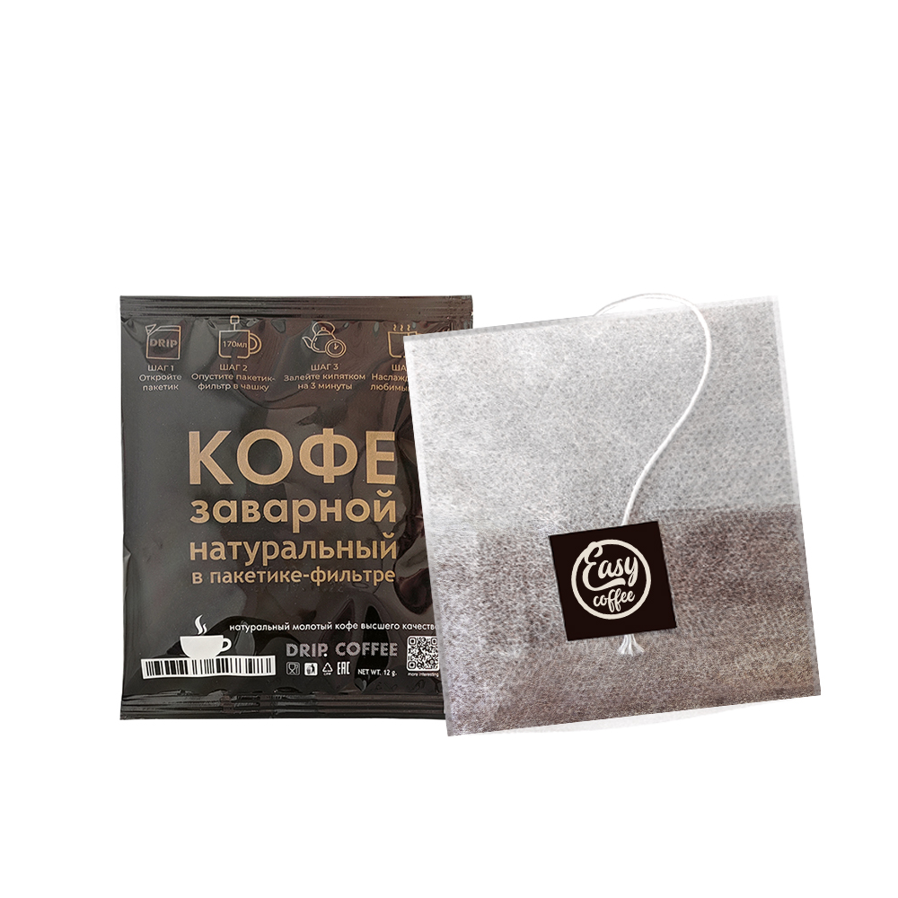 

Кофе EASYCOFFEE 25 шт. ромовый в фильтр-пакете для заваривания в чашке по 12 гр.