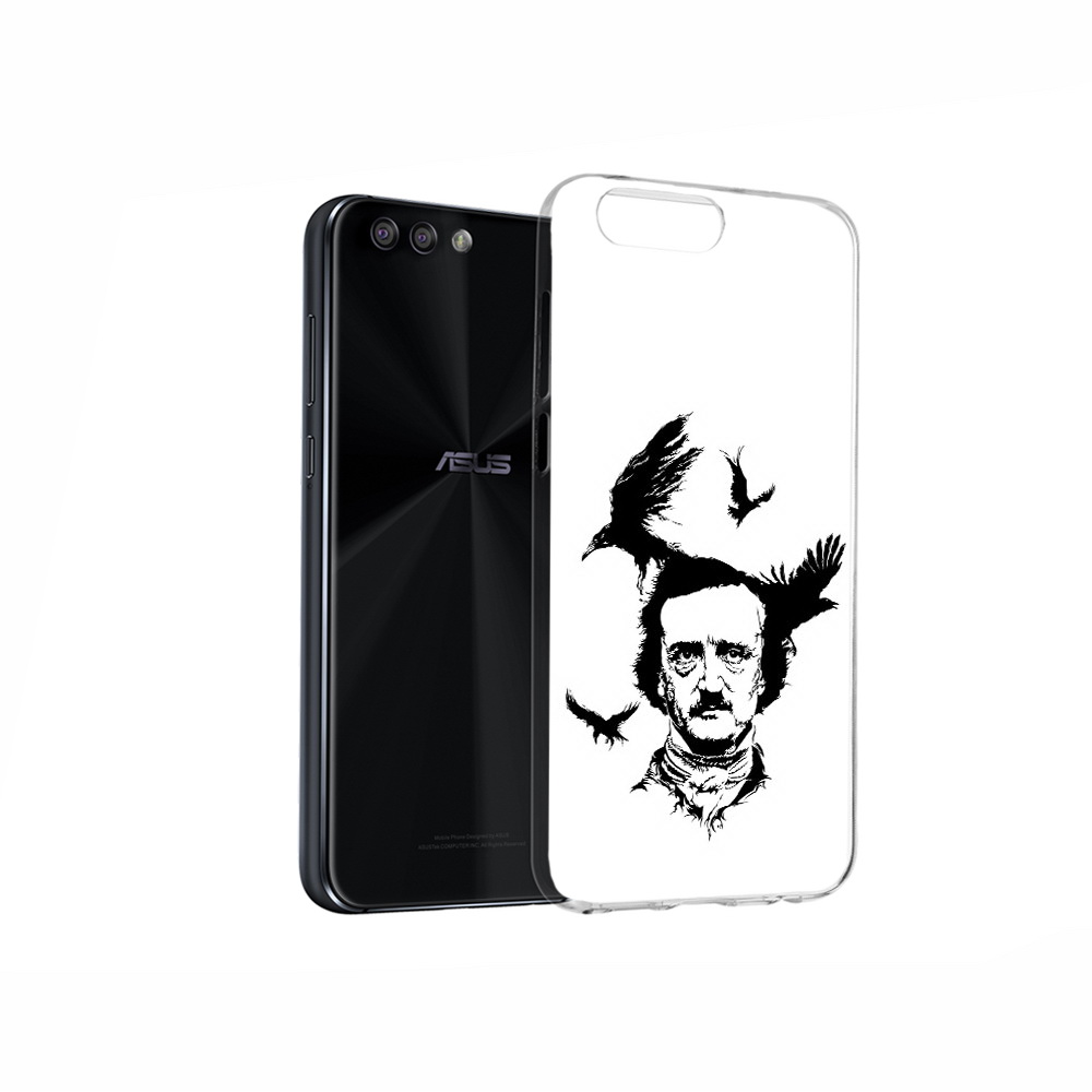 

Чехол MyPads Tocco для Asus ZenFone 4 Эдгар Аллан черно белый, Прозрачный, Tocco