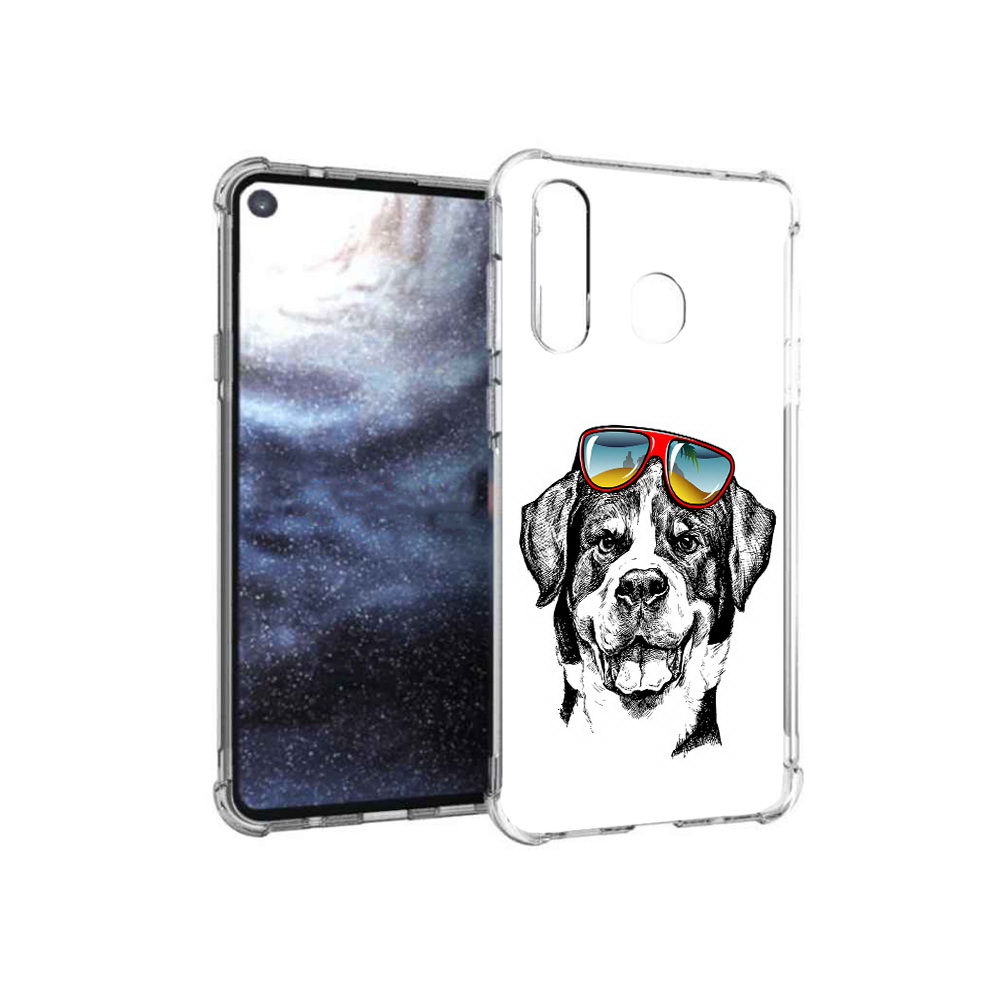 

Чехол MyPads Tocco для Samsung Galaxy A8s счастливая собака (PT124633.501.631), Прозрачный, Tocco