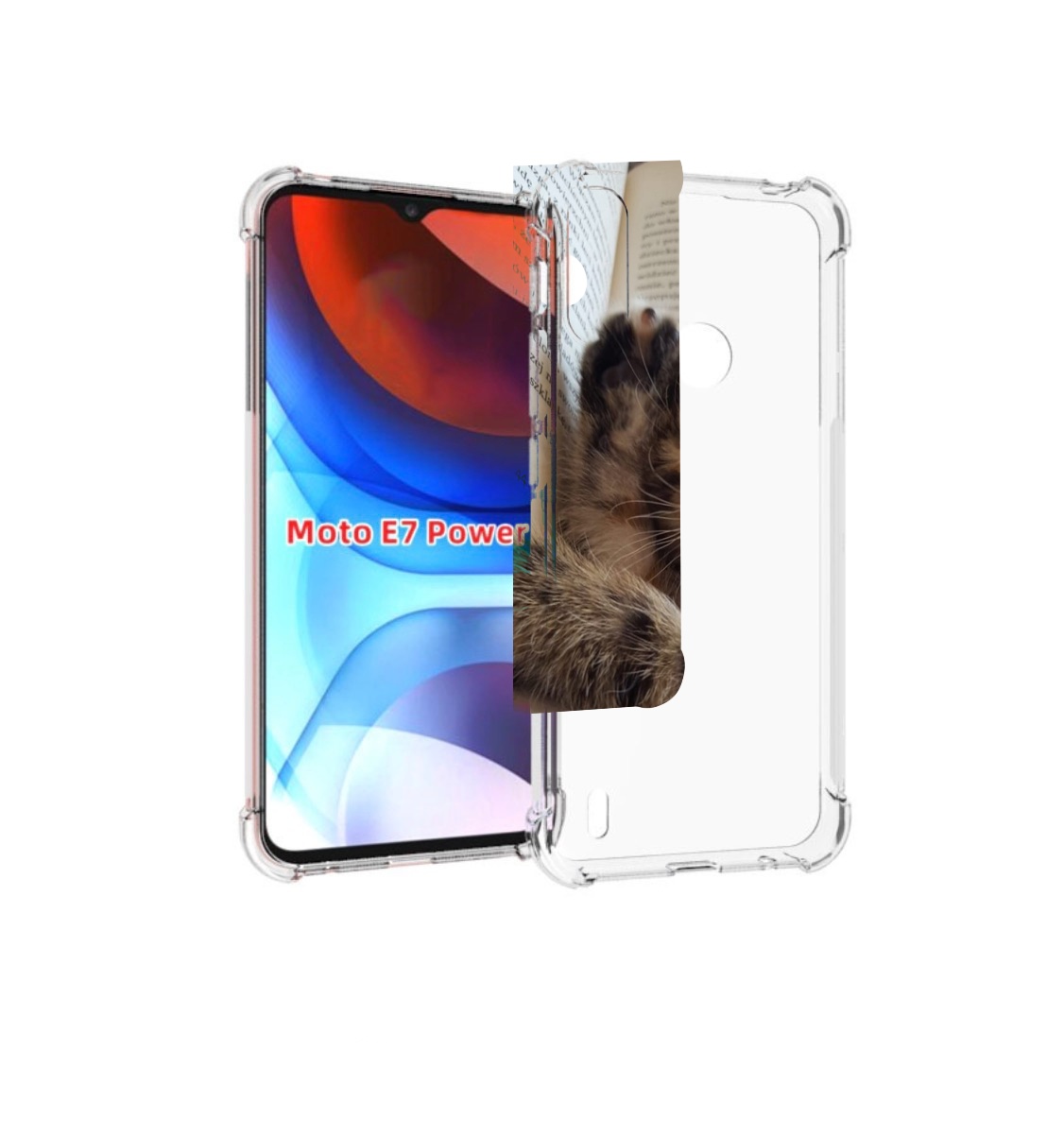 

Чехол MyPads Спящий-котенок для Motorola Moto E7 Power, Прозрачный, Tocco
