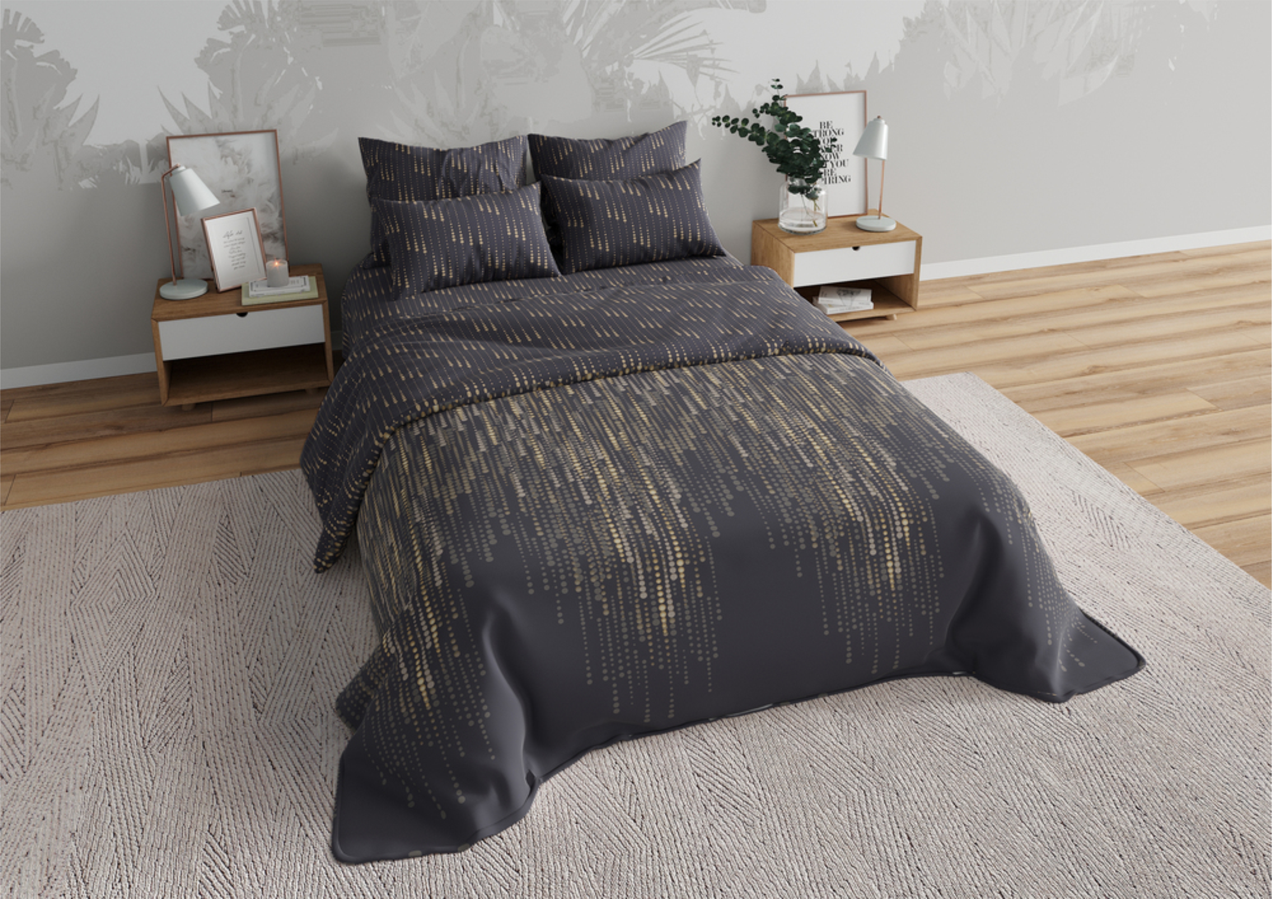 

Постельное белье Текстильный Dом Гирлянда Поплин Семейный нав.50х70