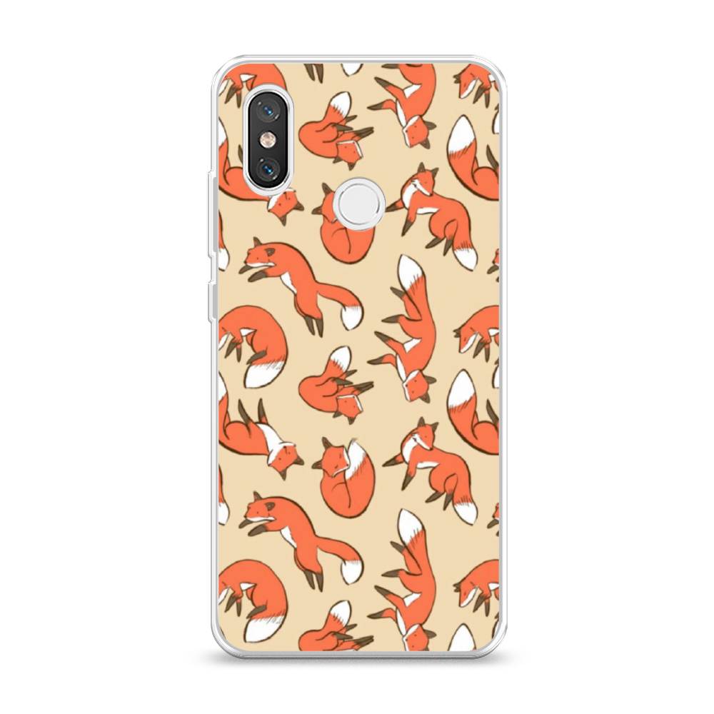 

Чехол Awog на Xiaomi Mi 8 "Лисички фон", Разноцветный, 33550-3