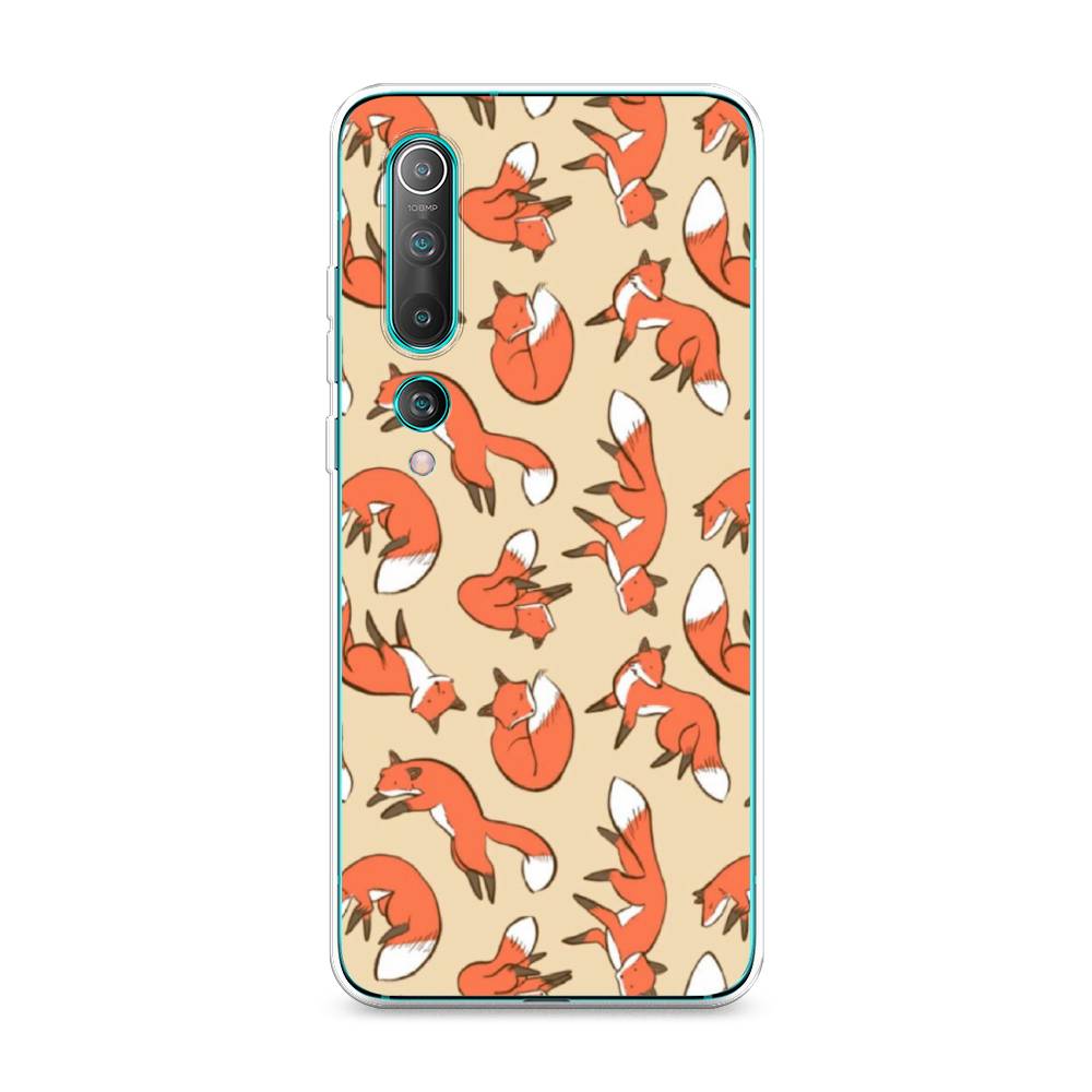 

Чехол Awog на Xiaomi Mi 10 "Лисички фон", Разноцветный, 37550-3