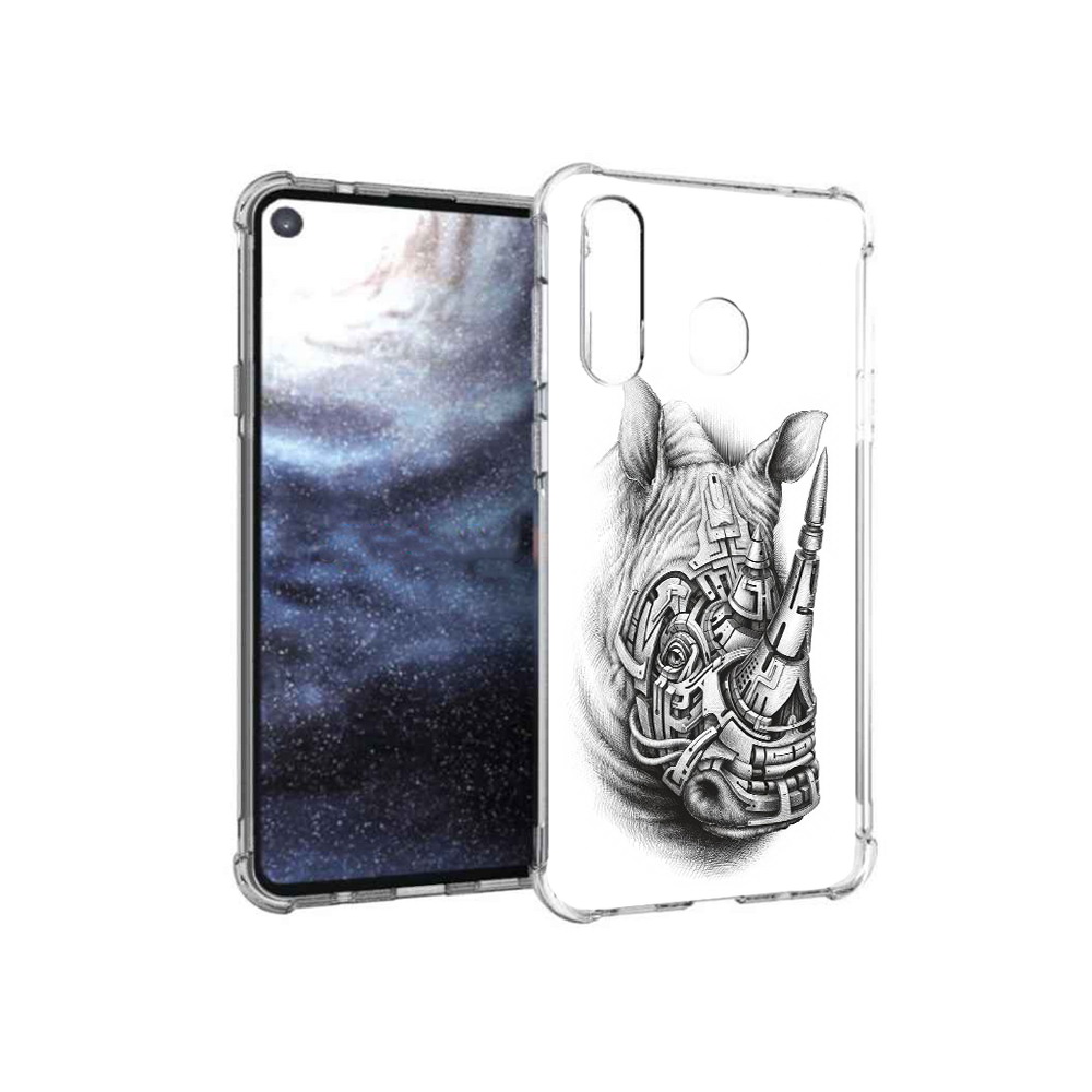 

Чехол MyPads Tocco для Samsung Galaxy A8s стальной носорог (PT124633.501.620), Прозрачный, Tocco