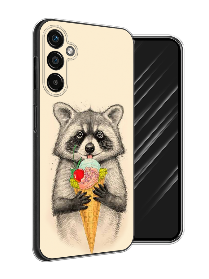 

Чехол Awog на Samsung Galaxy A25 5G "Енот с мороженым", Бежевый;серый, 2108550-10