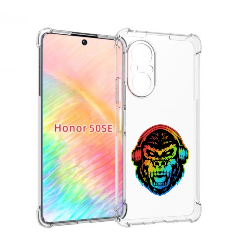 

Чехол бампер MyPads Горилла-в-наушниках для Honor 50 SE противоу, Прозрачный, Tocco