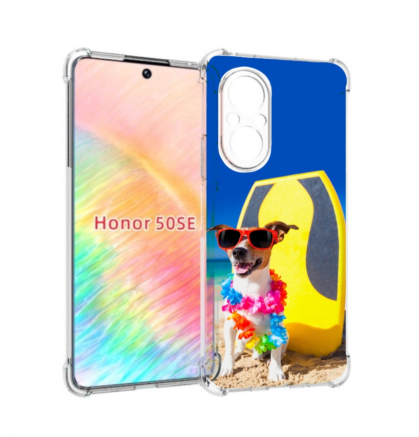 

Чехол бампер MyPads Гавайская-собака для Honor 50 SE противоударный, Прозрачный, Tocco