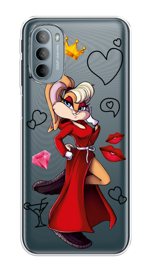 

Чехол на Motorola Moto G31/G41 "Rich Lola Bunny", Красный;бежевый;оранжевый, 241850-6