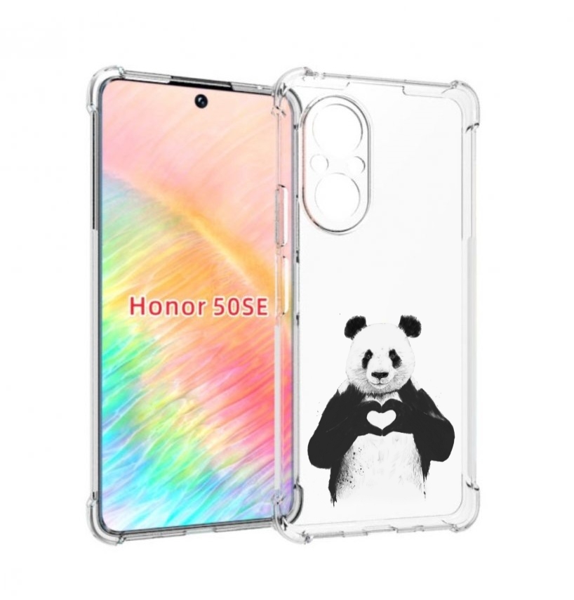 

Чехол бампер MyPads Влюбленная панда для Honor 50 SE противоударный, Прозрачный, Tocco