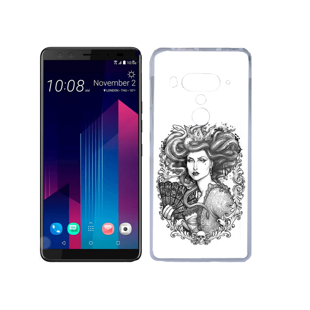 

Чехол MyPads Tocco для HTC U12+ медуза черно белый, Прозрачный, Tocco