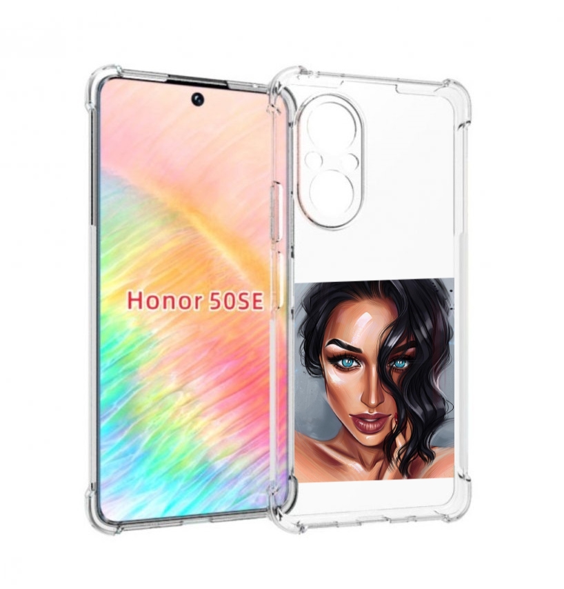 Чехол бампер MyPads Брюнетка для Honor 50 SE противоударный