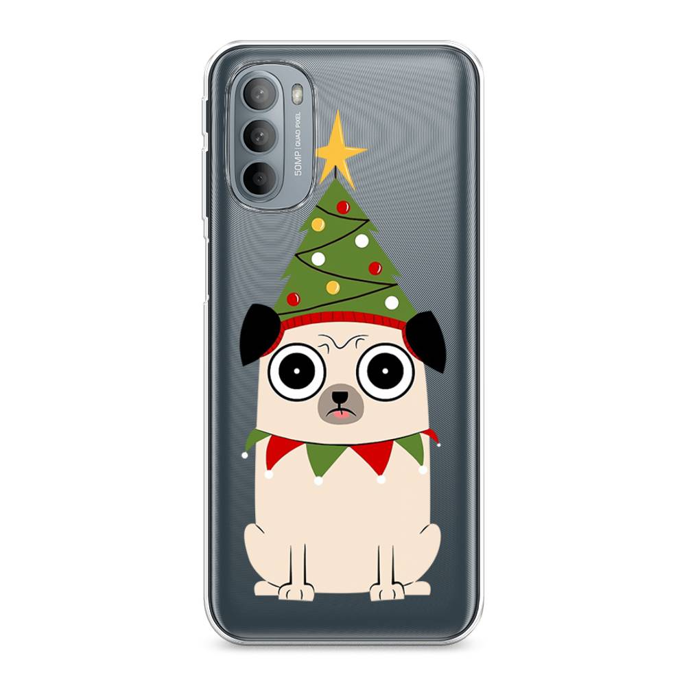 

Чехол на Motorola Moto G31 "Собачка с ёлочкой", Бежевый;красный;зеленый, 241850-1