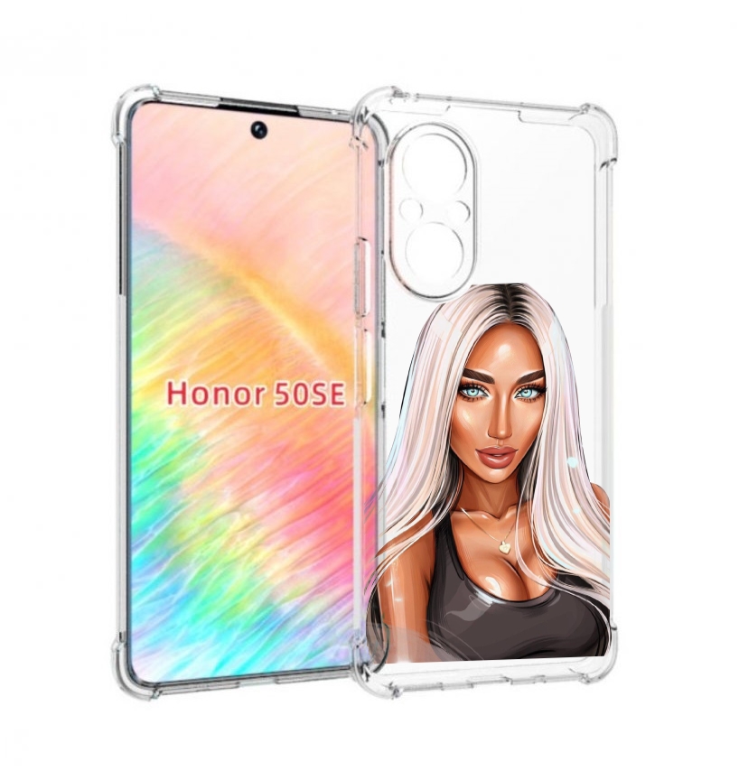 

Чехол бампер MyPads Блондинка женский для Honor 50 SE противоуда, Прозрачный, Tocco
