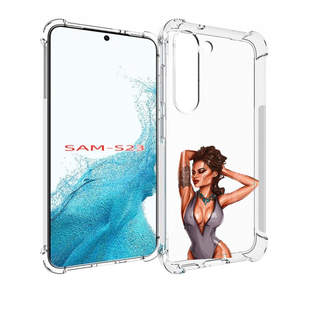 

Чехол MyPads Роскошная-девушка женский для Samsung Galaxy S23, Прозрачный, Tocco