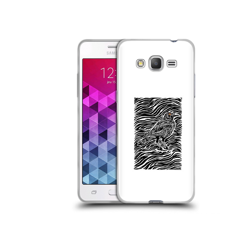 

Чехол MyPads Tocco для Samsung Galaxy Grand Prime ворон в абстракции, Прозрачный, Tocco