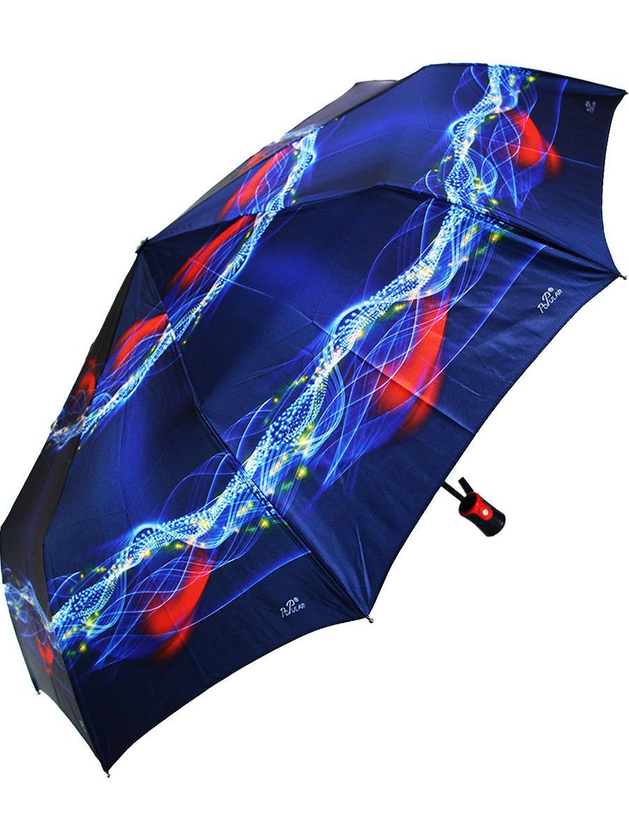 

Зонт женский Popular Umbrella 1801 темно-синий/ красный, 1801