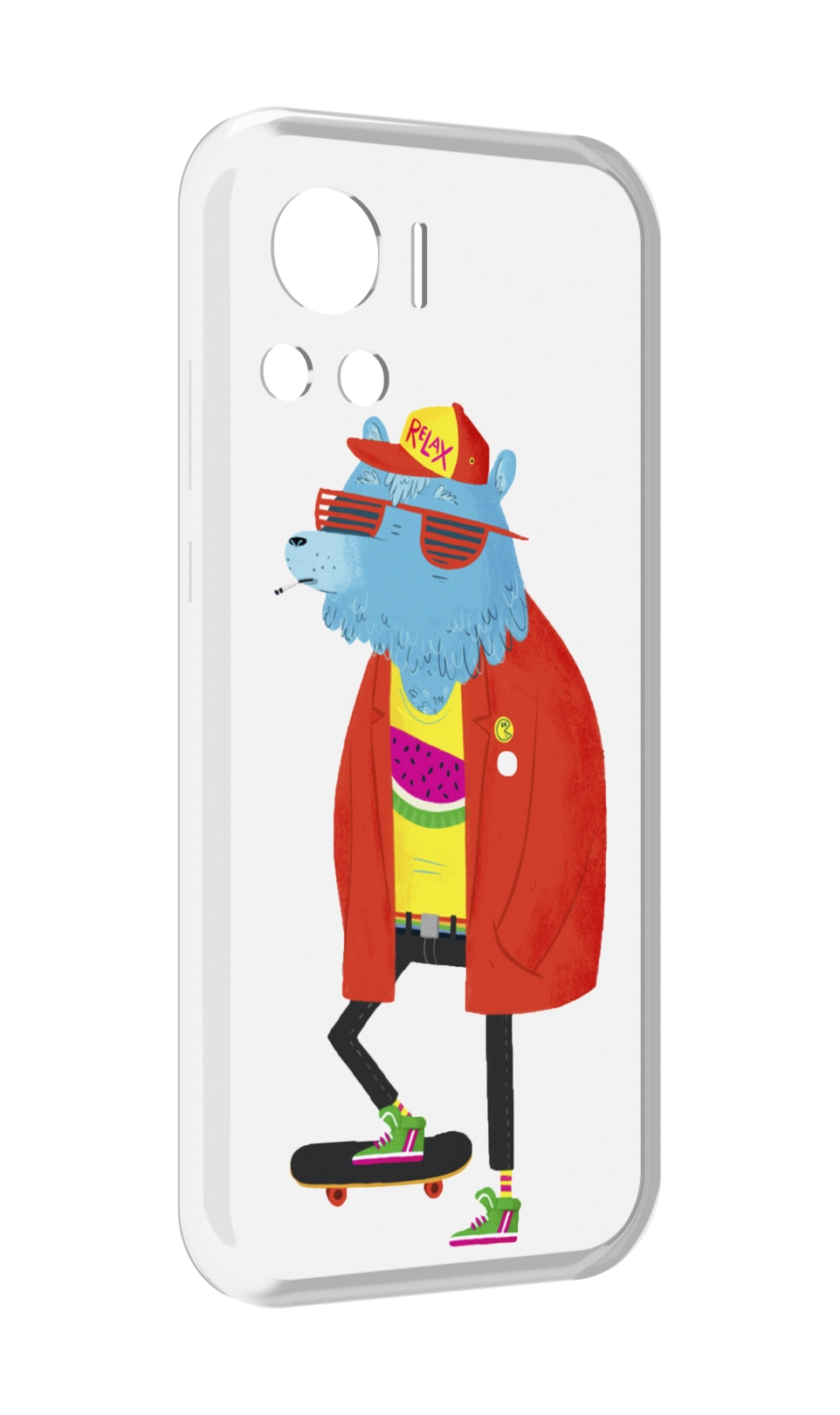 

Чехол MyPads медведь на скейте для Motorola Edge 30 Ultra, Прозрачный, Tocco