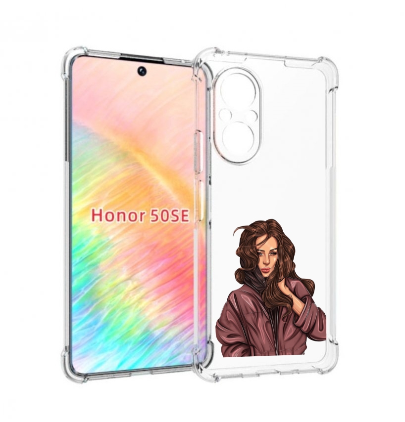 

Чехол бампер MyPads Арт-рисунок-девушки для Honor 50 SE противоу, Прозрачный, Tocco