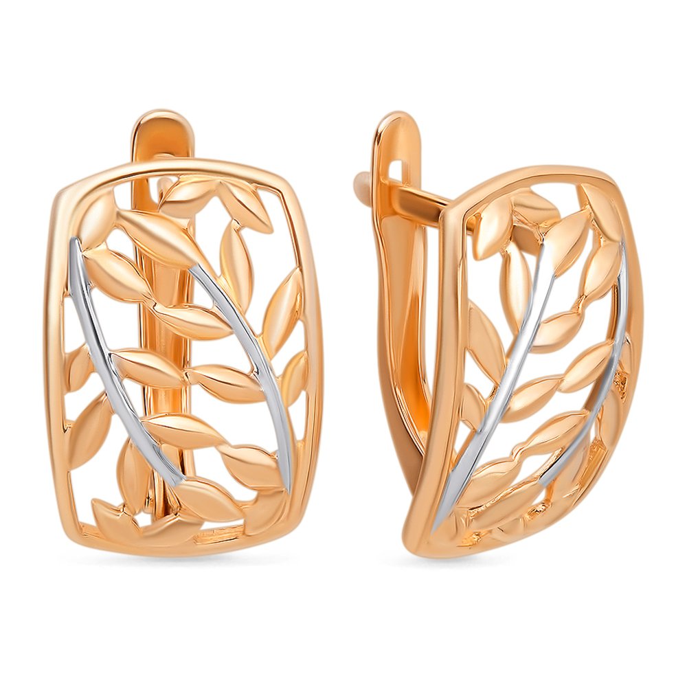 

Серьги из красного золота без вставки 585Gold 402003494, 402003494