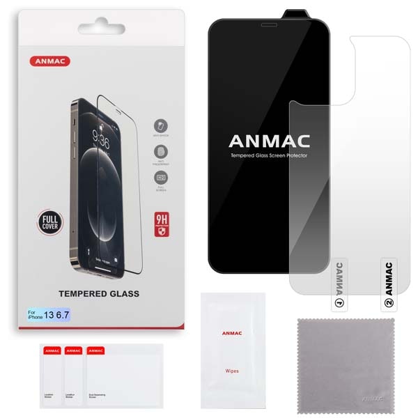 

Защитное стекло ANMAC iphone 13 Pro Max Full Cover + пленка назад, Защитное стекло ANMAC iPhone 13 Pro Max Full Cover + пленка назад