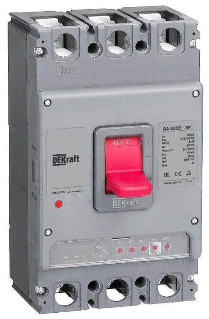 фото Силовой автоматический выключатель с электрон. расц. 3p 630а 50ка ва-335e dekraft