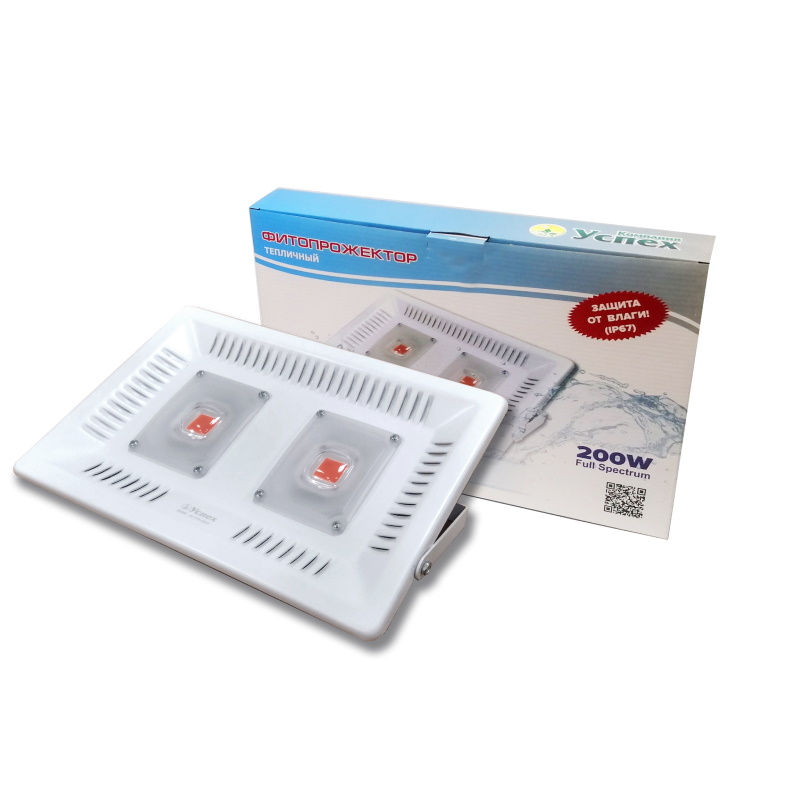 Фитопрожектор тепличный влагозащитный 200 Вт мультиспектр