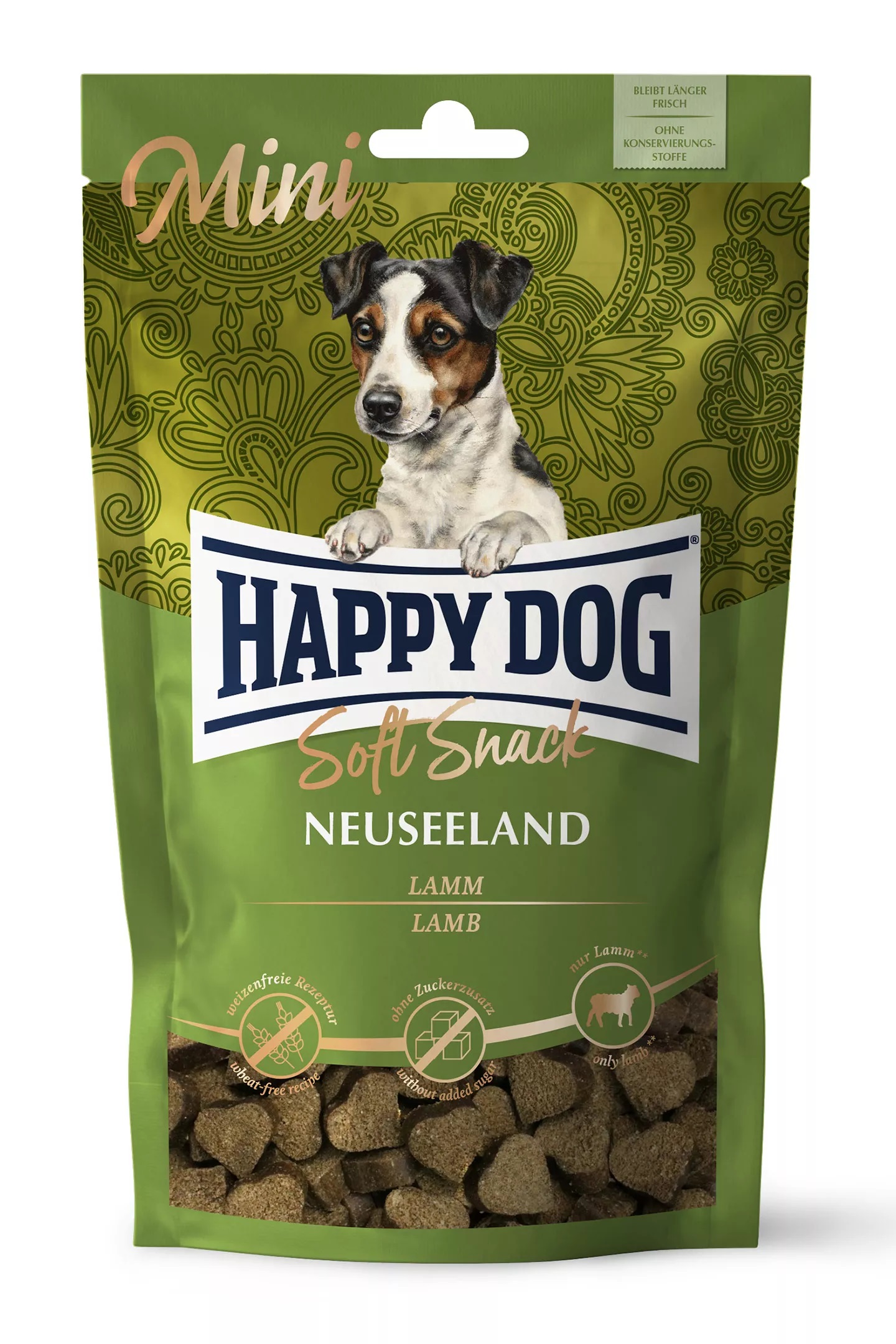 Лакомство для собак Happy Dog Neuseeland, для маленьких пород, сердечки, ягненок, 100г