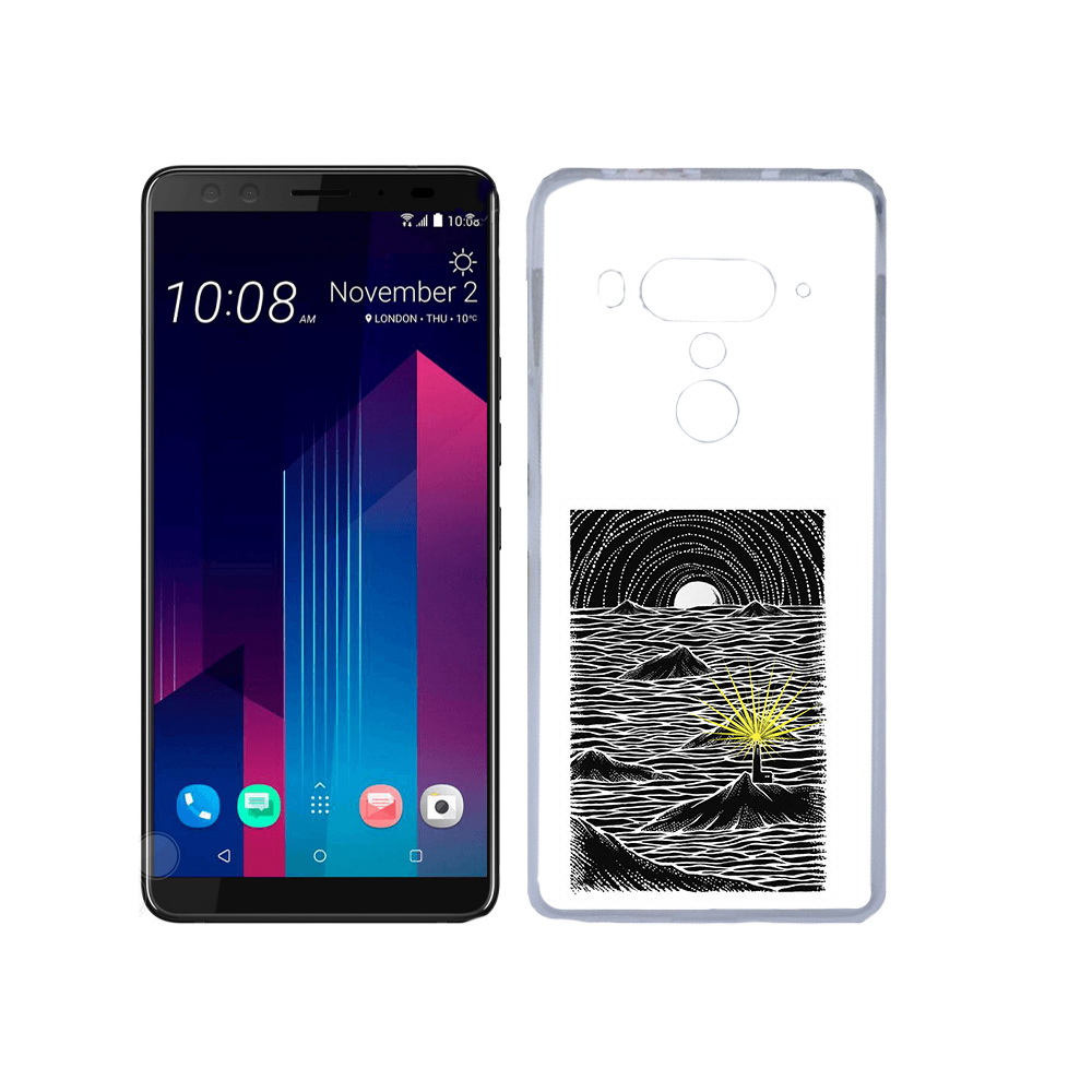 

Чехол MyPads Tocco для HTC U12+ маяк в черно белом море, Прозрачный, Tocco