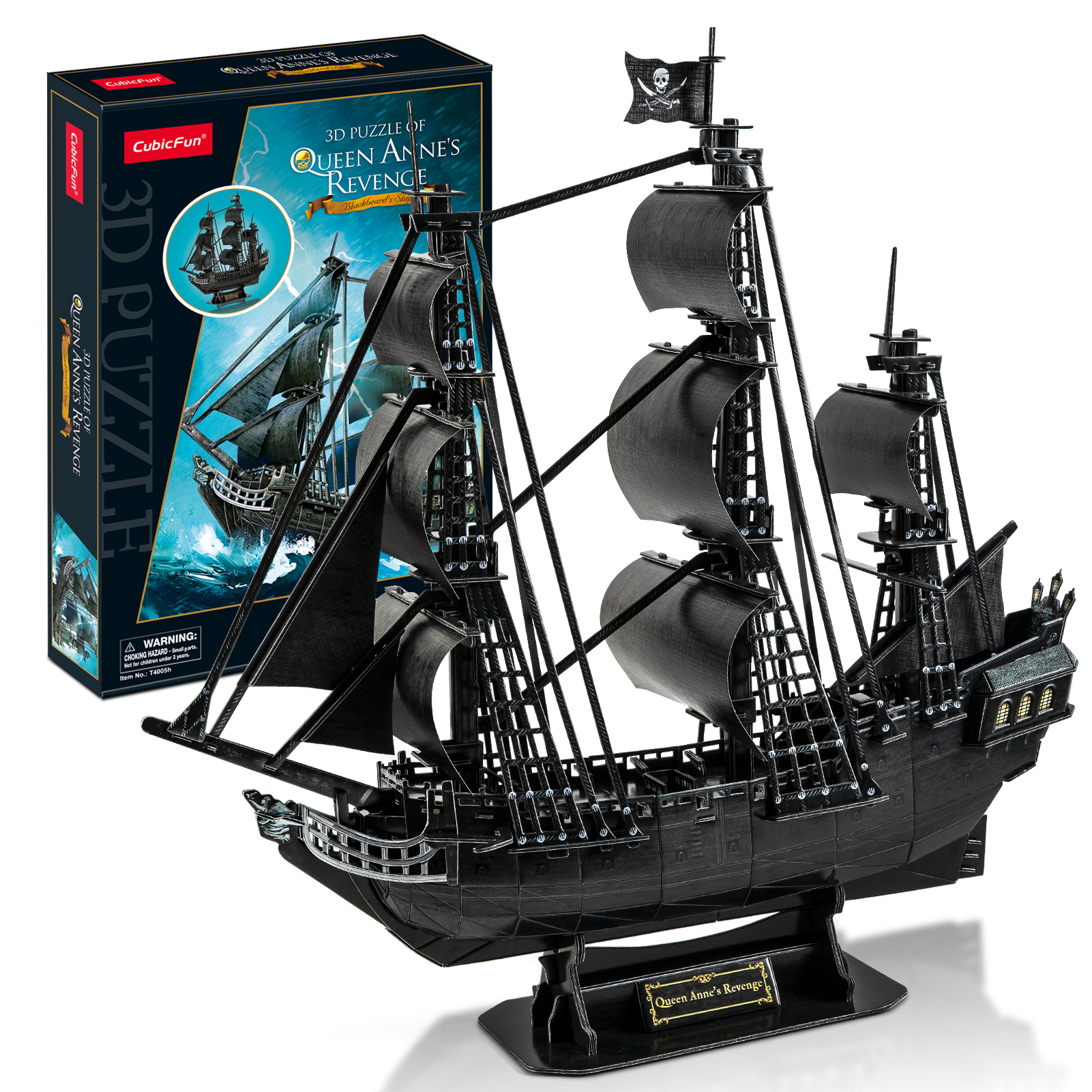 

3D пазл CubicFun Корабль Черной Бороды Месть королевы Анны, 180 деталей