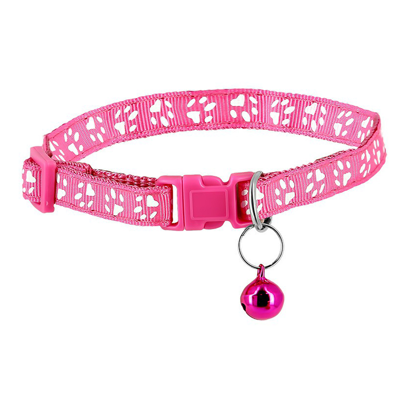 Ошейник для собак и кошек Lady Pink Basic розовый с колокольчиком, one size