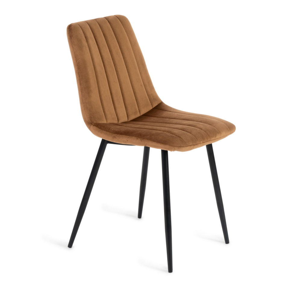 фото Стул tetchair dublin (mod. 7066) металл,ткань, коричневый вельвет/черный