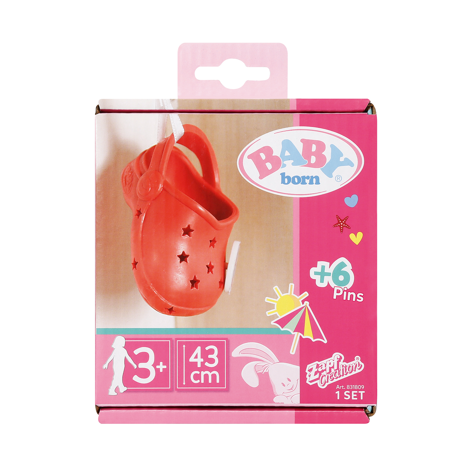 

Стильные сандалии Кроксы для кукол Zapf Creation BABY born 43 см, красные, Красный, куклы и аксессуары