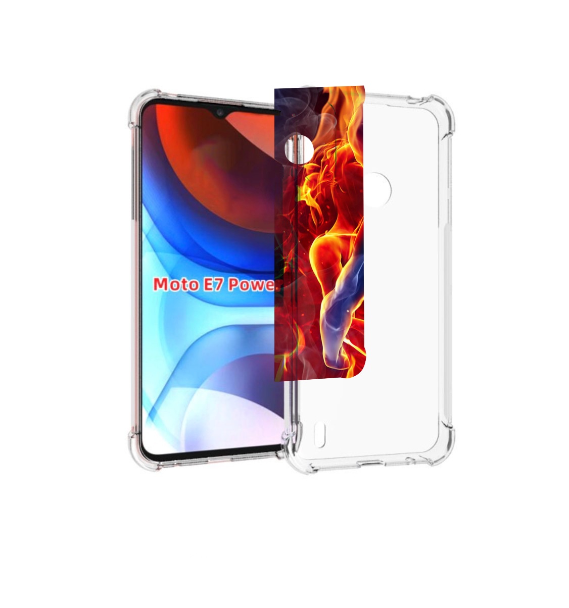

Чехол MyPads Огонь-вода для Motorola Moto E7 Power, Прозрачный, Tocco