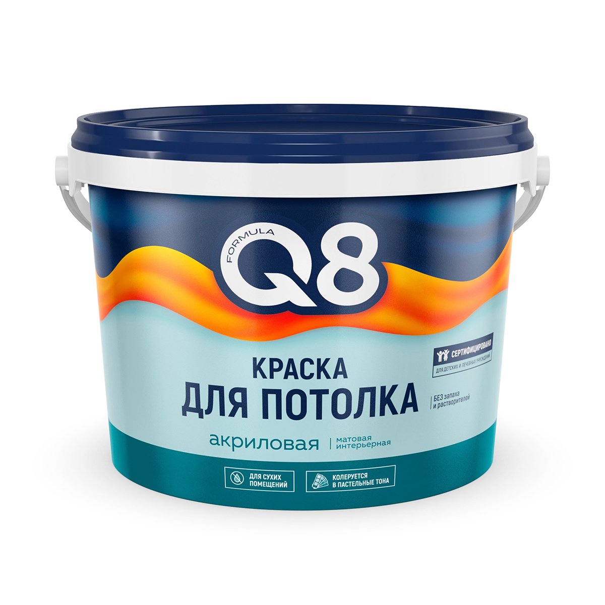 Краска для потолка водно-дисперсионная Formula Q8, акриловая, матовая, белая, 2,7 кг водно дисперсионная краска для потолков лакра