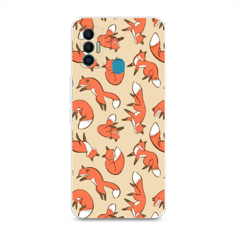 

Чехол Awog на Tecno Spark 7 "Лисички фон", Разноцветный, 301050-3