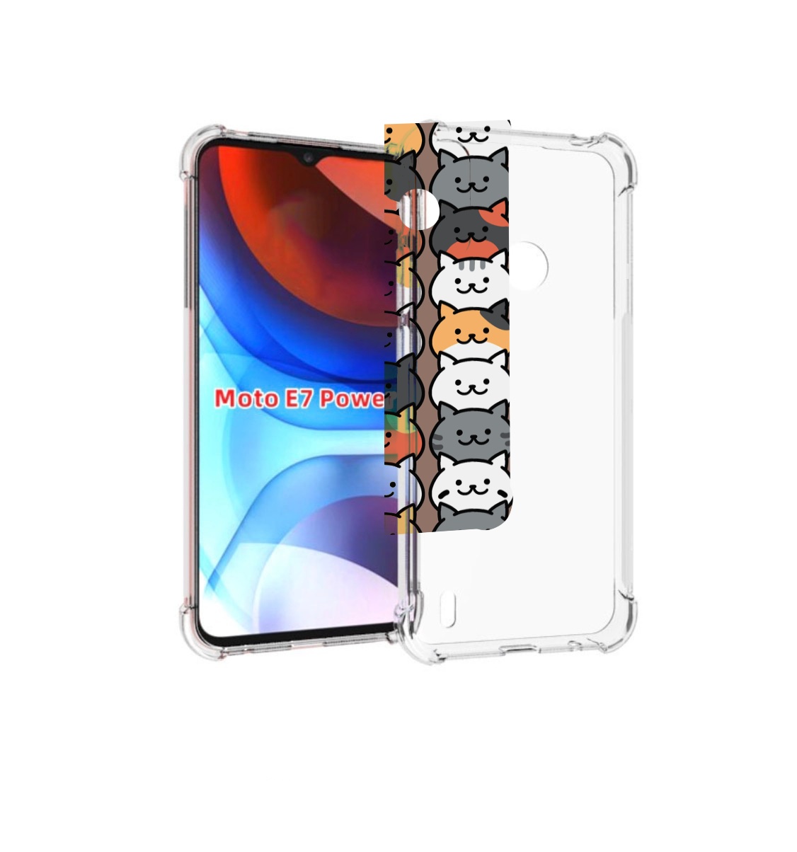 

Чехол MyPads Найди-кота для Motorola Moto E7 Power, Прозрачный, Tocco