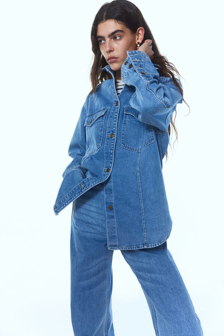 

Рубашка женская H&M 1142612001 синяя S (доставка из-за рубежа), 1142612001