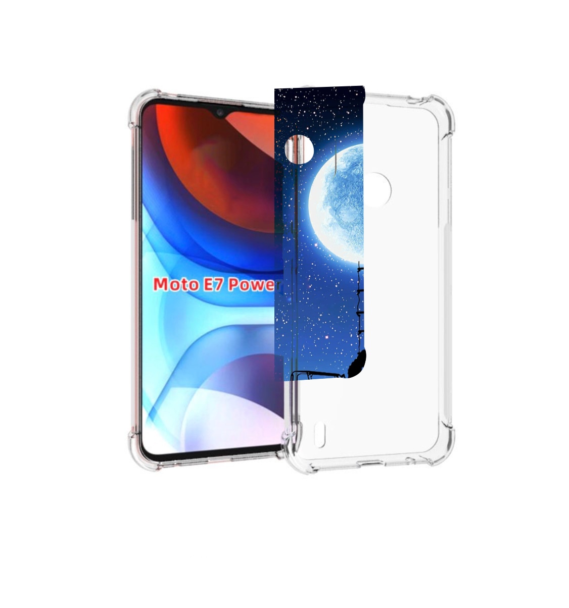 

Чехол MyPads Машина-на-лун для Motorola Moto E7 Power, Прозрачный, Tocco