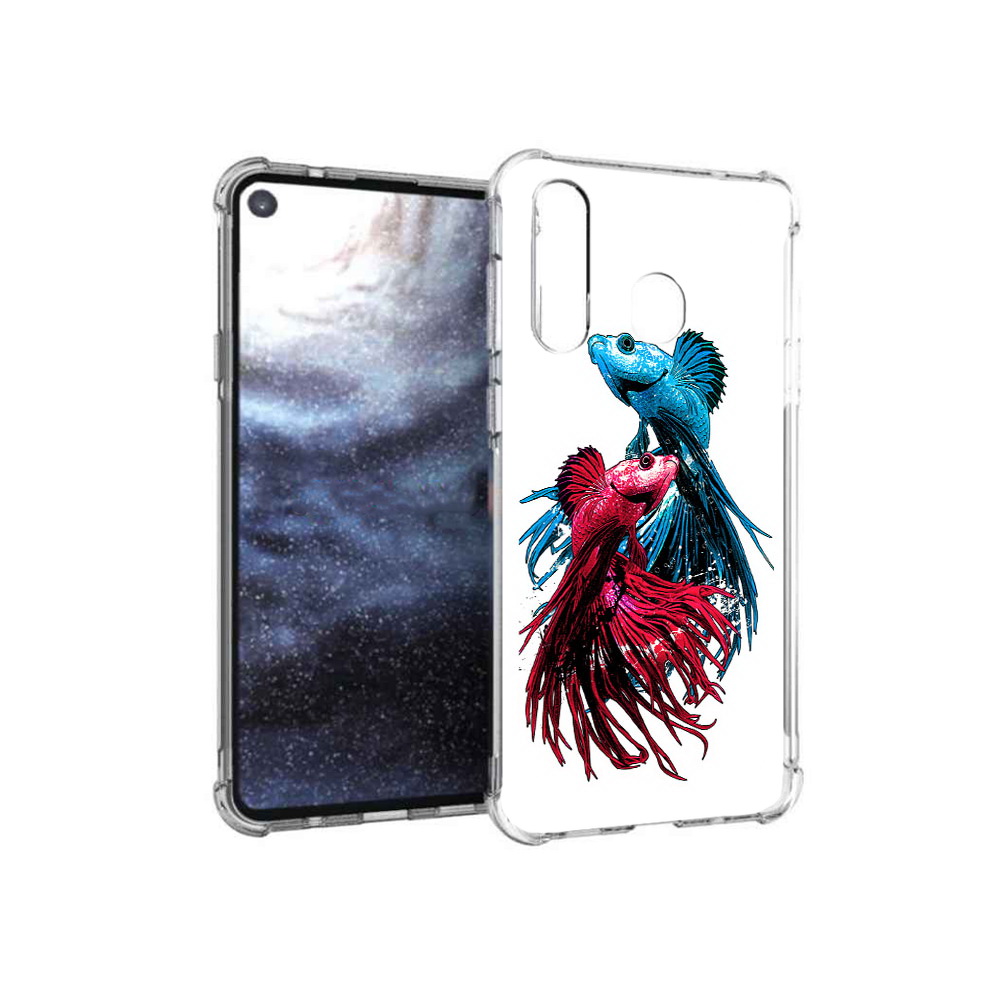 

Чехол MyPads Tocco для Samsung Galaxy A8s рыбы петушки (PT124633.501.592), Прозрачный, Tocco